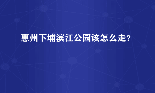 惠州下埔滨江公园该怎么走？
