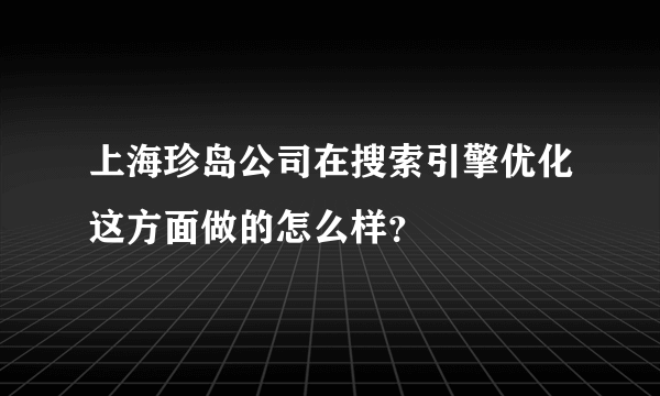 上海珍岛公司在搜索引擎优化这方面做的怎么样？