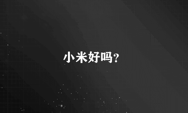 小米好吗？