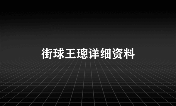 街球王璁详细资料