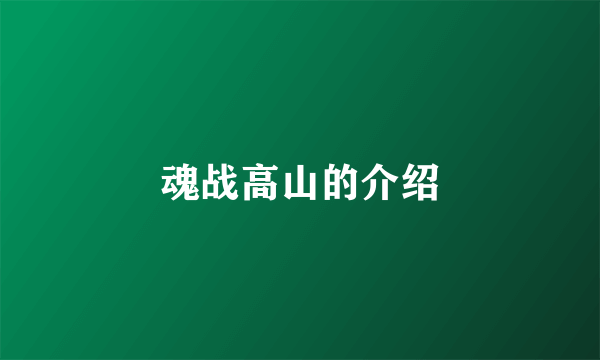 魂战高山的介绍