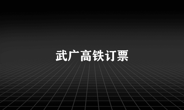 武广高铁订票