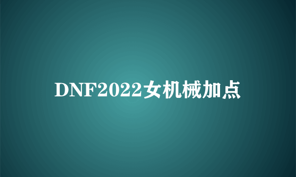 DNF2022女机械加点