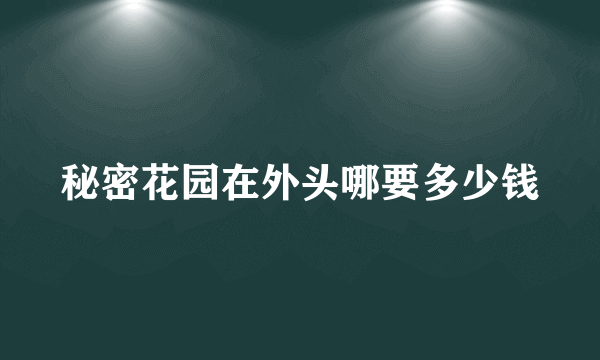 秘密花园在外头哪要多少钱