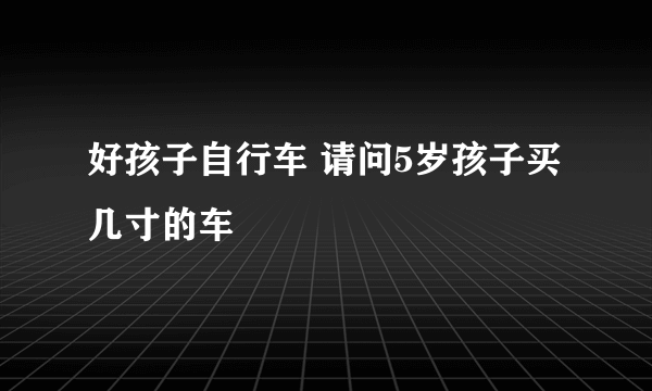 好孩子自行车 请问5岁孩子买几寸的车