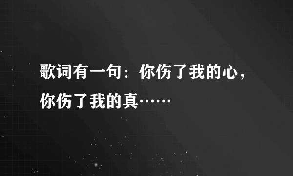 歌词有一句：你伤了我的心，你伤了我的真……