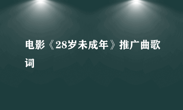 电影《28岁未成年》推广曲歌词