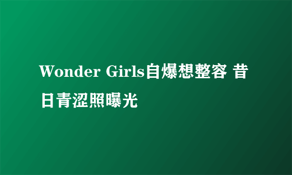 Wonder Girls自爆想整容 昔日青涩照曝光