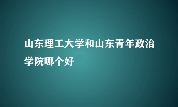 山东理工大学和山东青年政治学院哪个好