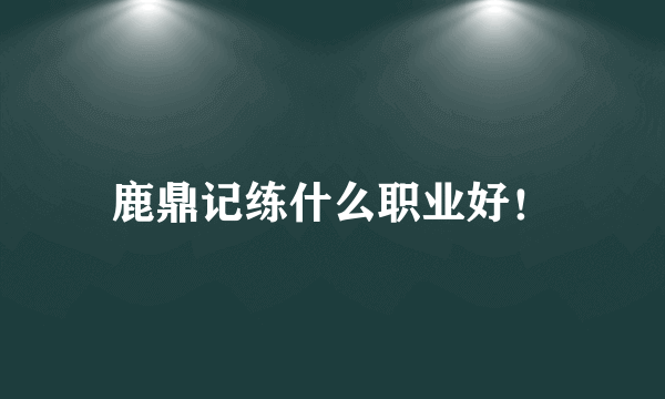 鹿鼎记练什么职业好！