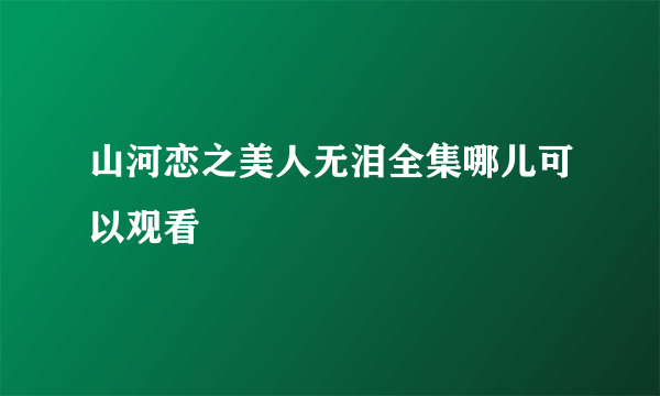 山河恋之美人无泪全集哪儿可以观看
