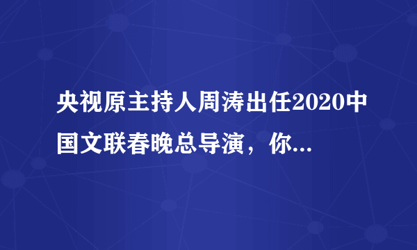 央视原主持人周涛出任2020中国文联春晚总导演，你怎么看？