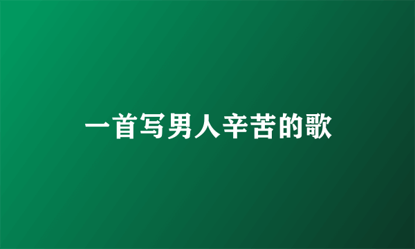 一首写男人辛苦的歌