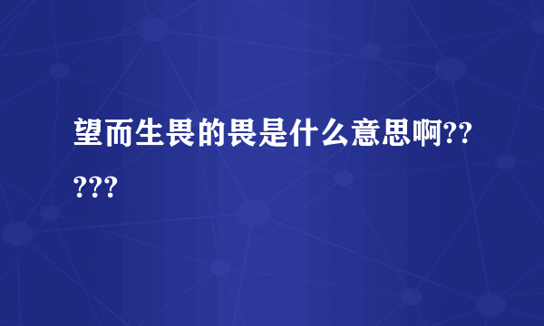 望而生畏的畏是什么意思啊?????