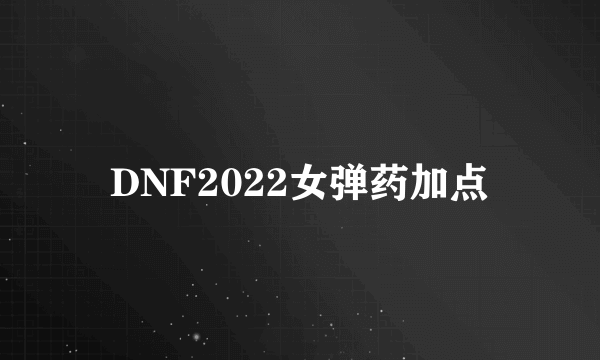DNF2022女弹药加点