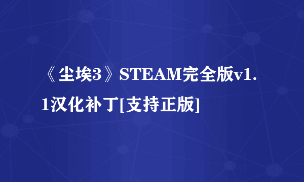 《尘埃3》STEAM完全版v1.1汉化补丁[支持正版]