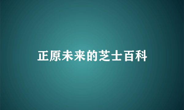 正原未来的芝士百科