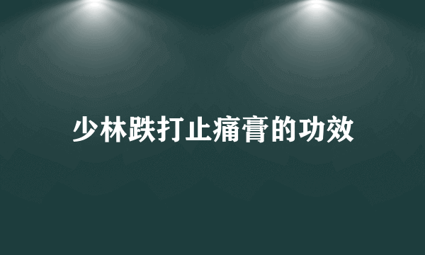 少林跌打止痛膏的功效