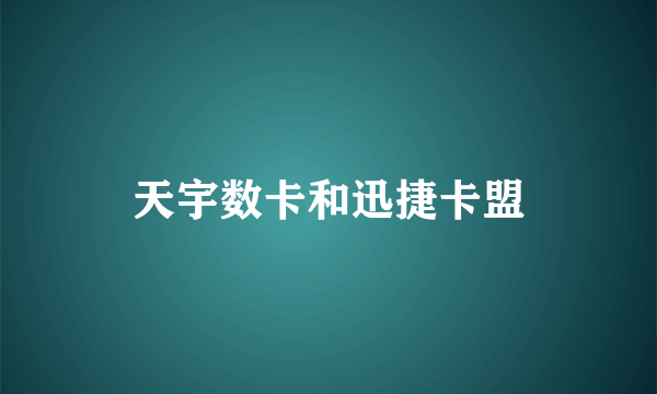 天宇数卡和迅捷卡盟