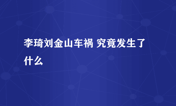 李琦刘金山车祸 究竟发生了什么