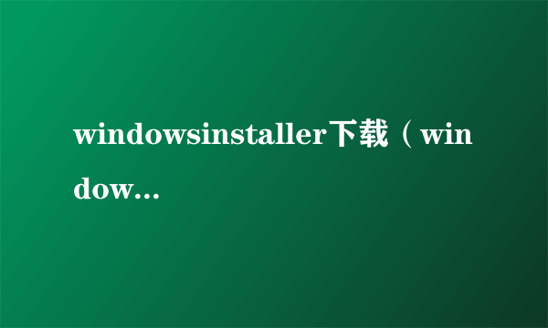 windowsinstaller下载（windows installer最新版本）