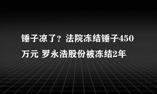 锤子凉了？法院冻结锤子450万元 罗永浩股份被冻结2年