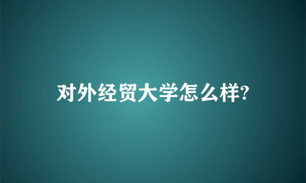对外经贸大学怎么样?