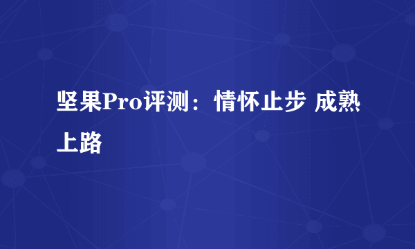 坚果Pro评测：情怀止步 成熟上路