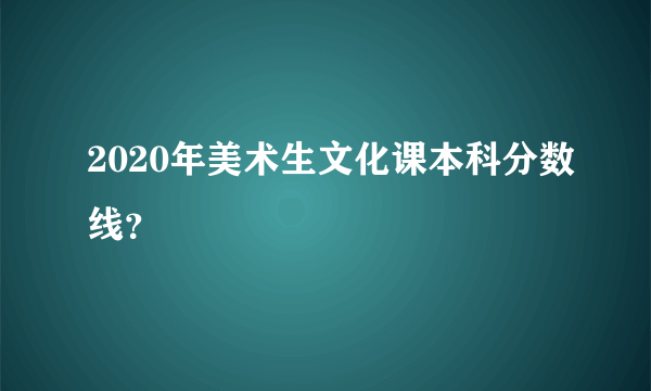 2020年美术生文化课本科分数线？