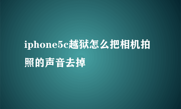 iphone5c越狱怎么把相机拍照的声音去掉
