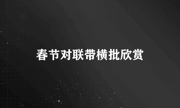 春节对联带横批欣赏