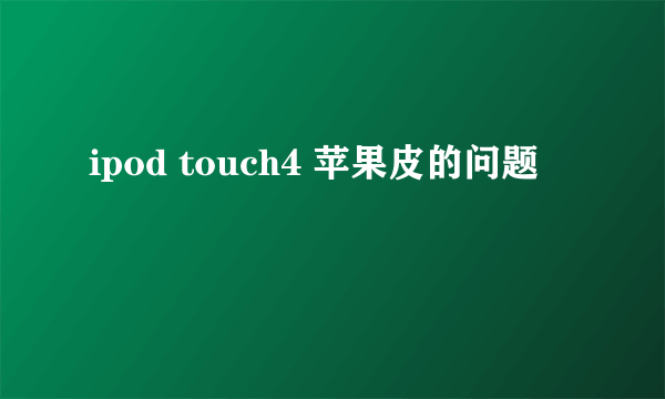 ipod touch4 苹果皮的问题