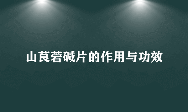山茛菪碱片的作用与功效