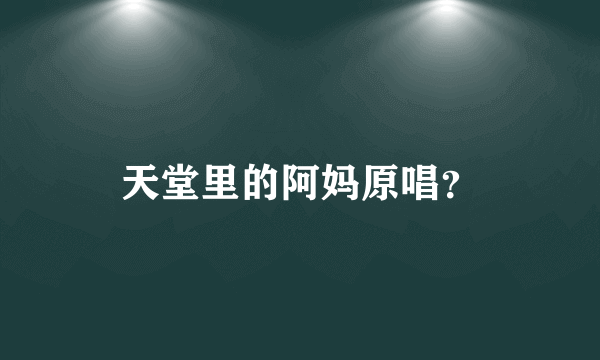 天堂里的阿妈原唱？