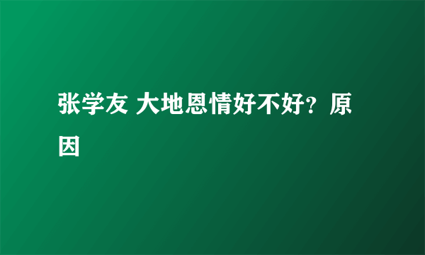 张学友 大地恩情好不好？原因