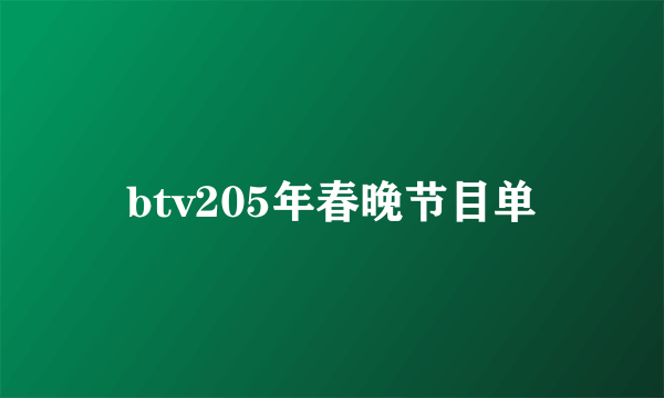 btv205年春晚节目单
