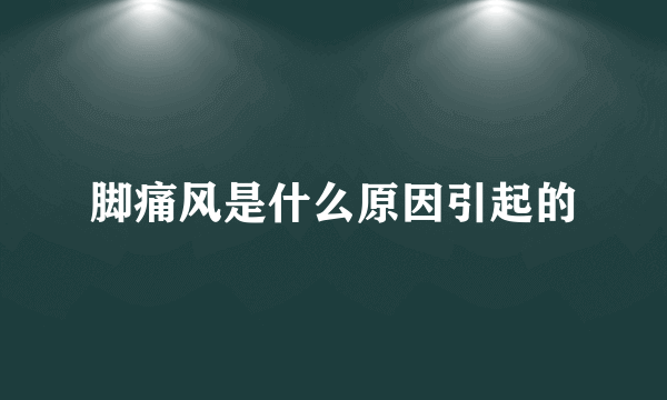 脚痛风是什么原因引起的