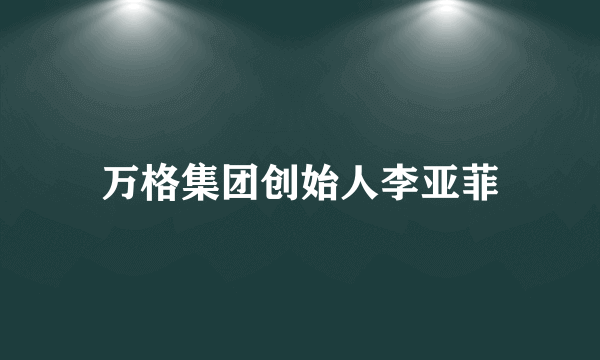 万格集团创始人李亚菲