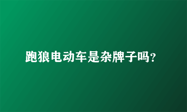 跑狼电动车是杂牌子吗？