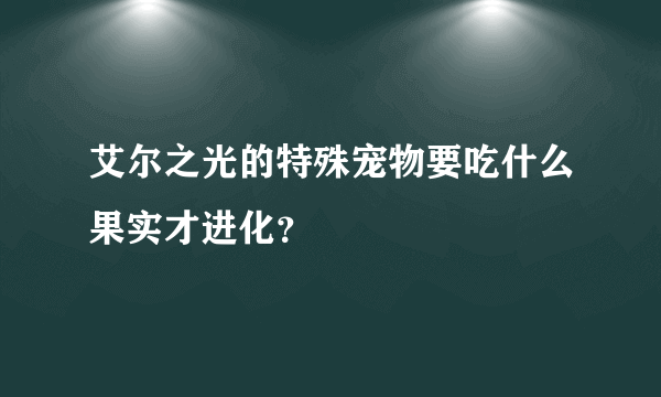 艾尔之光的特殊宠物要吃什么果实才进化？