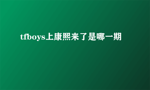 tfboys上康熙来了是哪一期