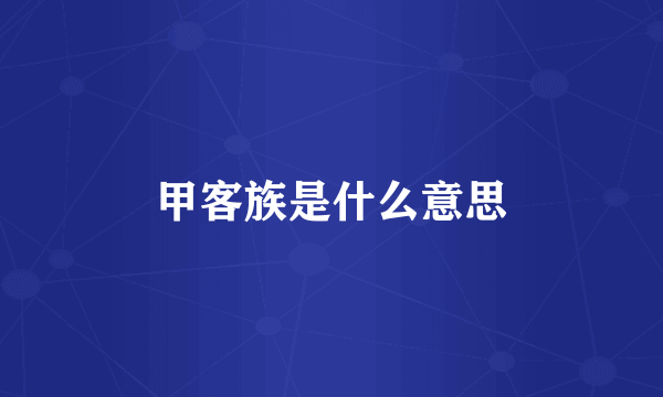 甲客族是什么意思