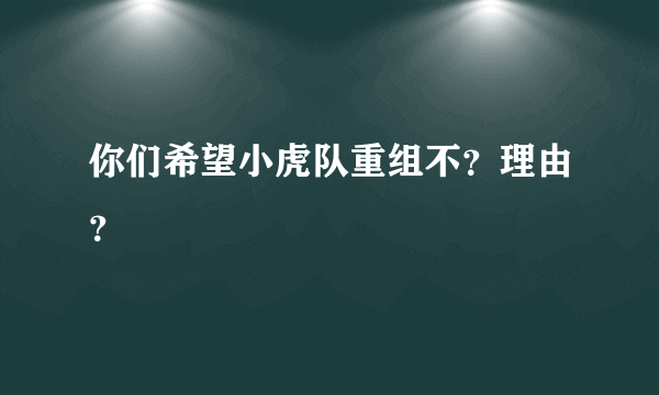 你们希望小虎队重组不？理由？