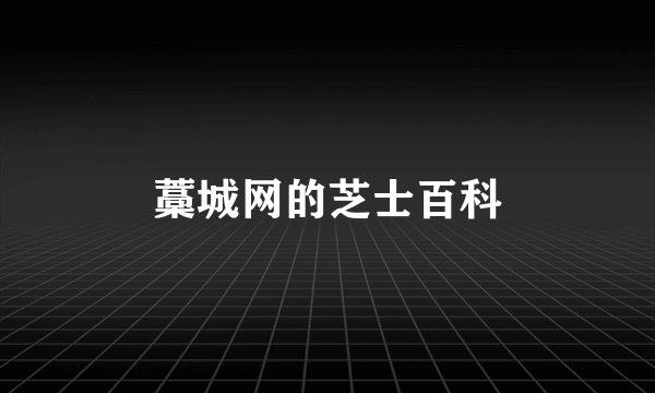 藁城网的芝士百科