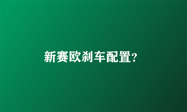 新赛欧刹车配置？