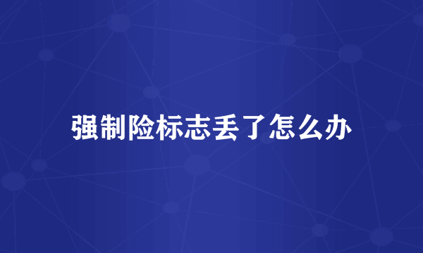 强制险标志丢了怎么办