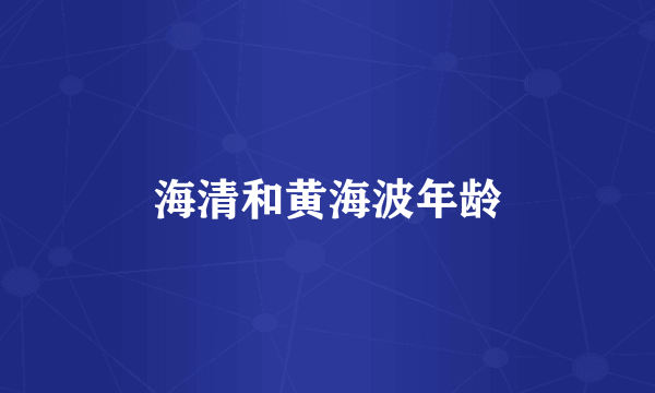 海清和黄海波年龄