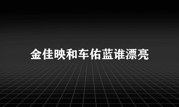 金佳映和车佑蓝谁漂亮