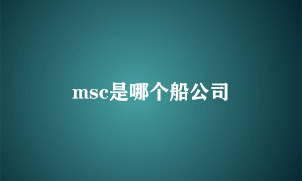 msc是哪个船公司