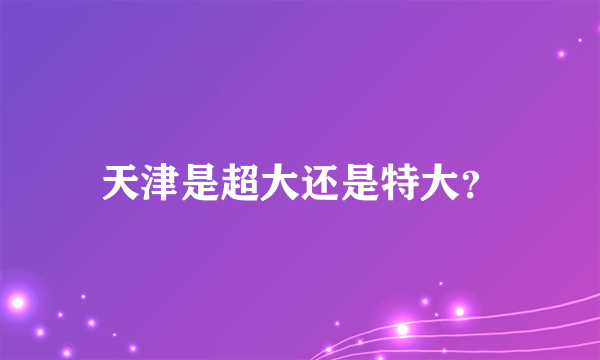 天津是超大还是特大？